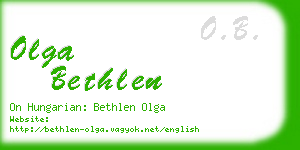 olga bethlen business card